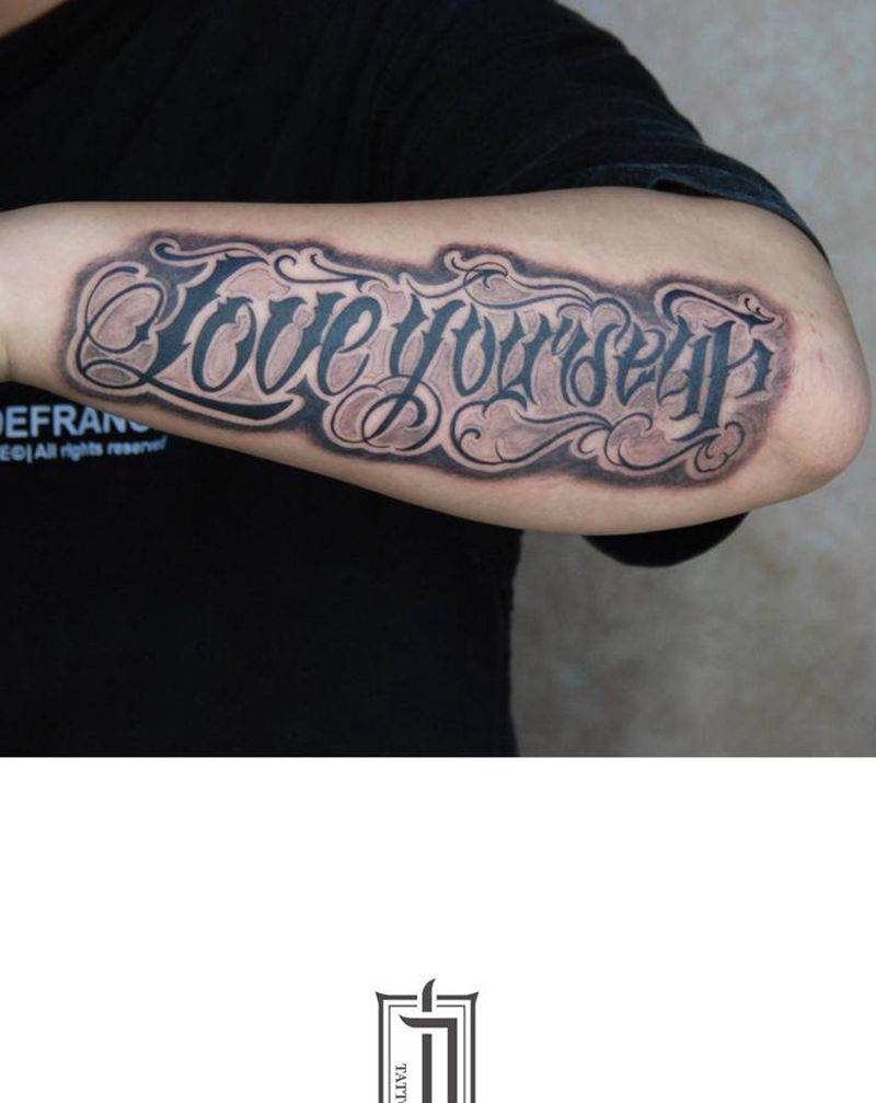 花体纹身图片_花体字纹身图案