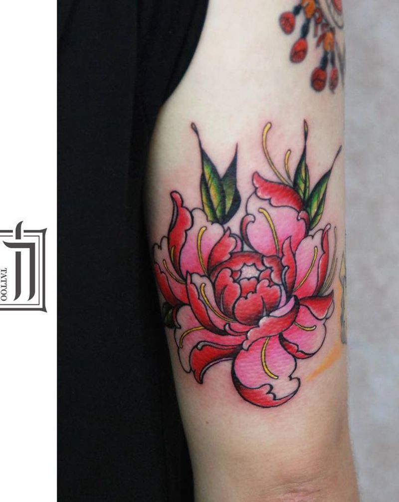 小花花纹身图片_手部New School纹身图案