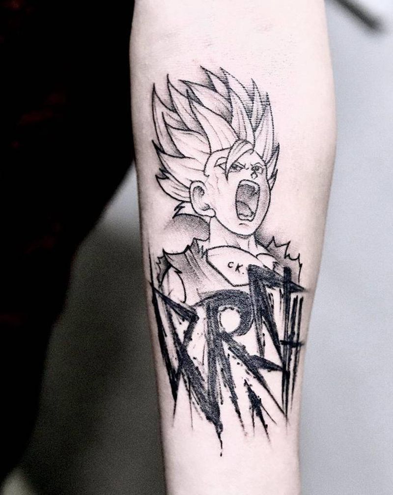 七龙珠纹身图片_手臂点刺纹身图案