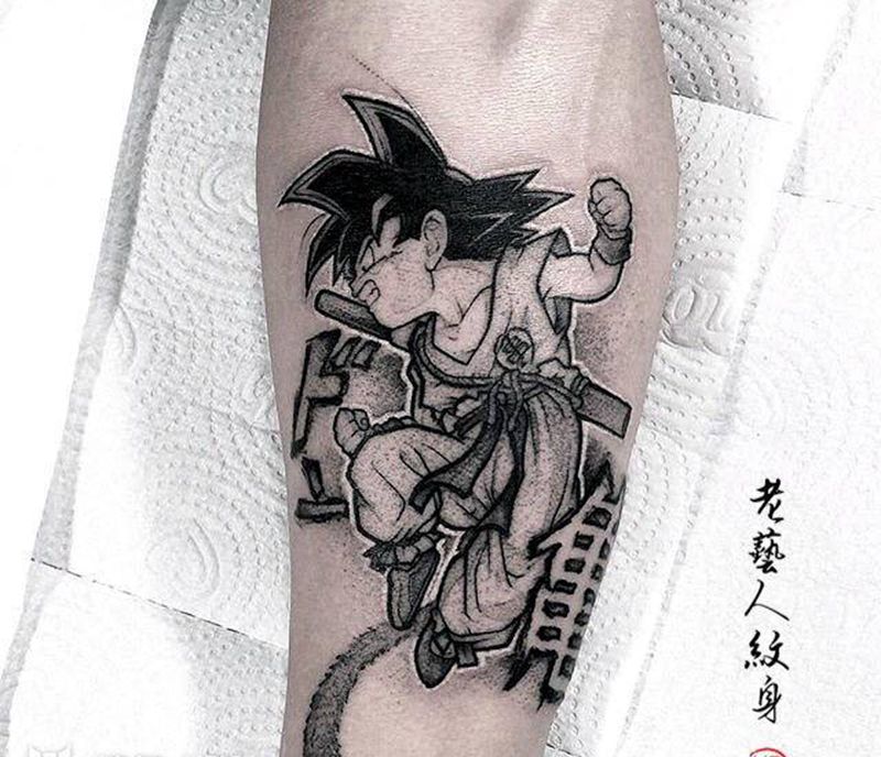 七龙珠纹身图片_手臂点刺纹身图案