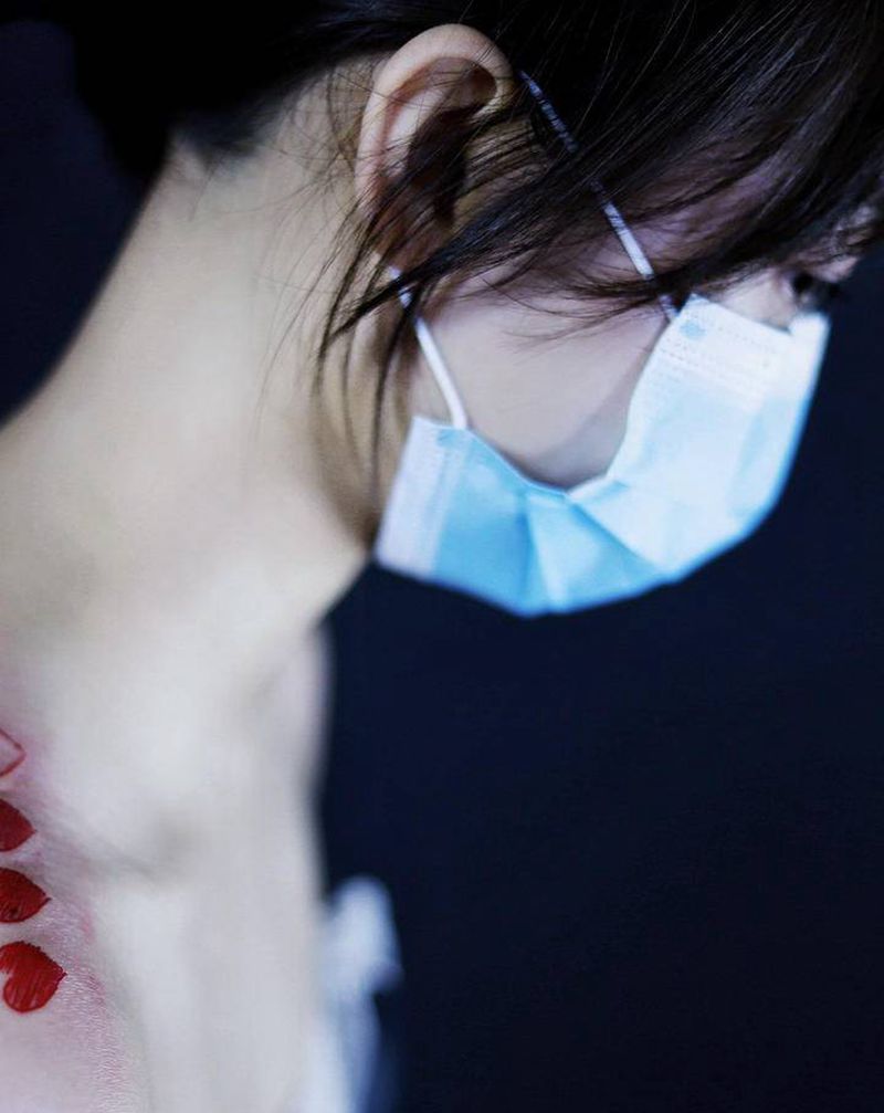 比心纹身图片_肩部纹身图案