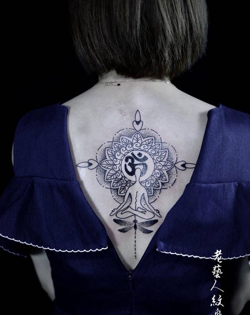 覆盖疤痕纹身图片_背部纹身图案