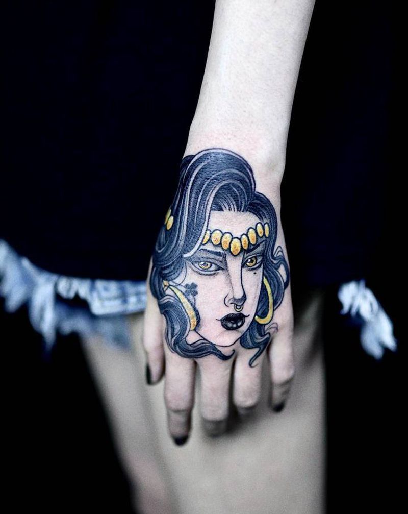 手背覆盖纹身图片_手部纹身图案