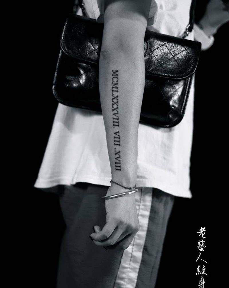 罗马数字纹身图片_花体字纹身图案