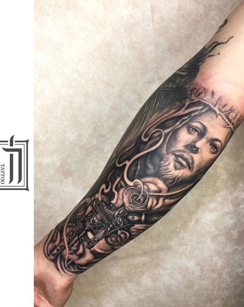 欧美纹身图片_手臂欧美写实纹身图案