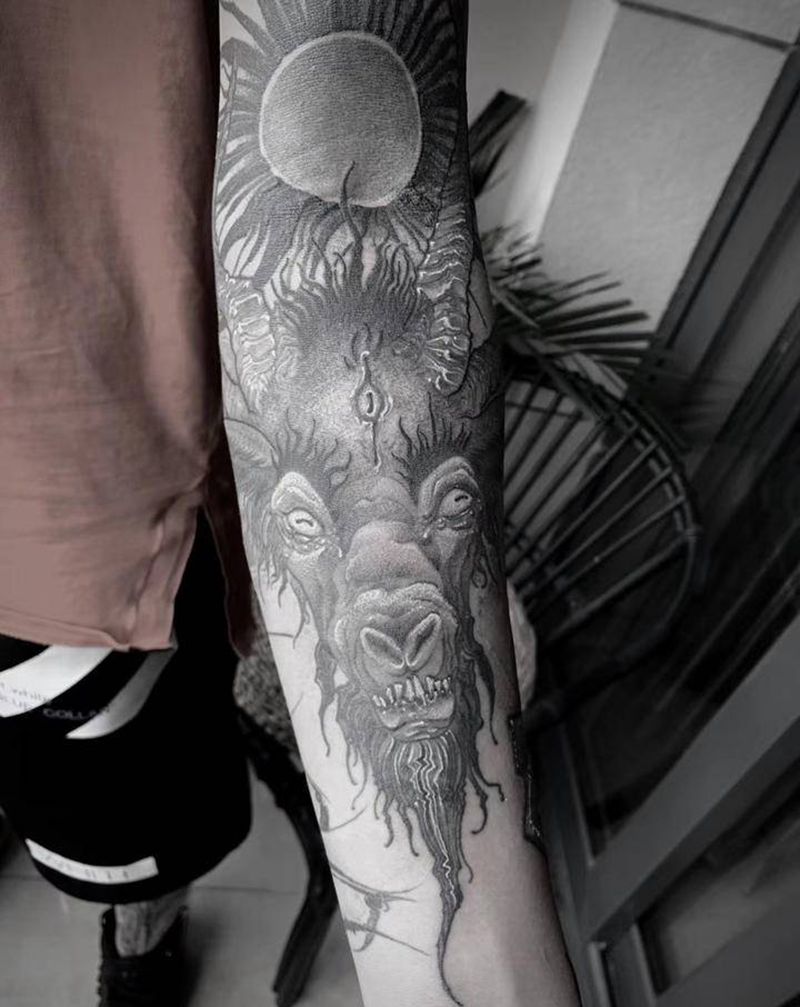 blackwork纹身图片_手臂纹身图案