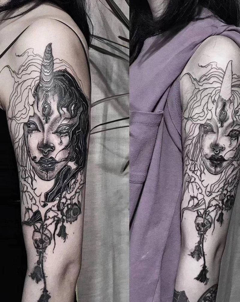 黑羊皮出品纹身图片_手臂纹身图案