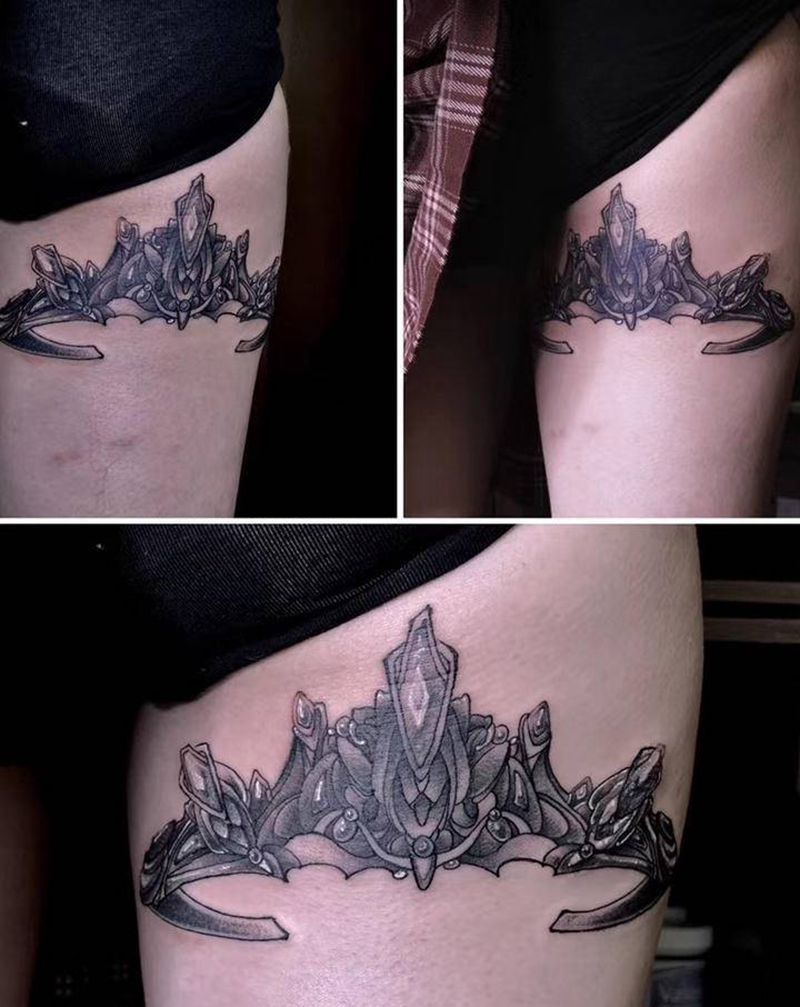 遮盖纹身图片_腿部图腾纹身图案