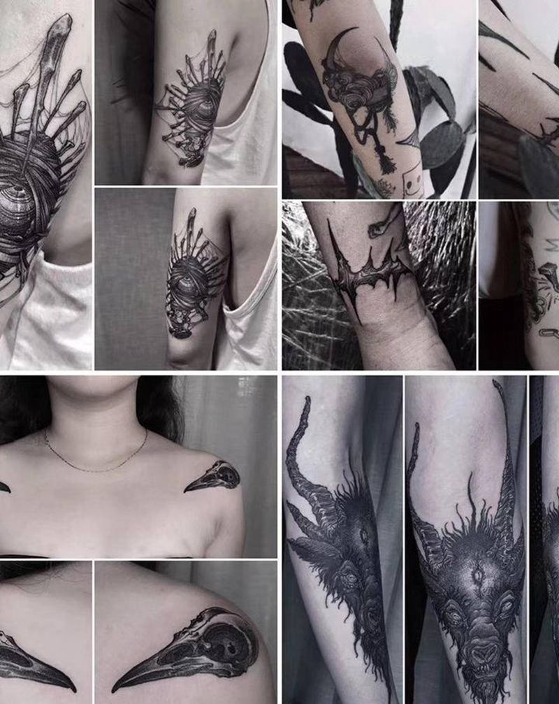 看个大概纹身图片_肩部手臂纹身图案