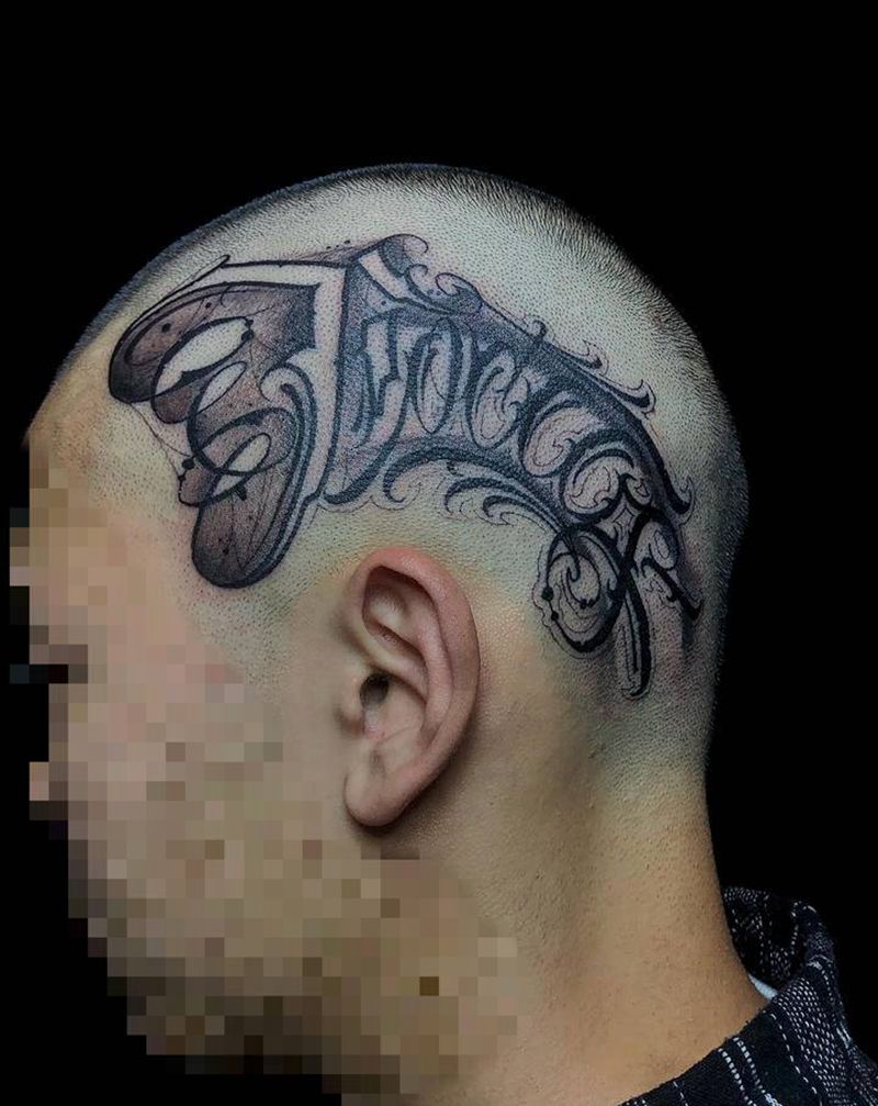 花体字纹身图片_花体字纹身图案