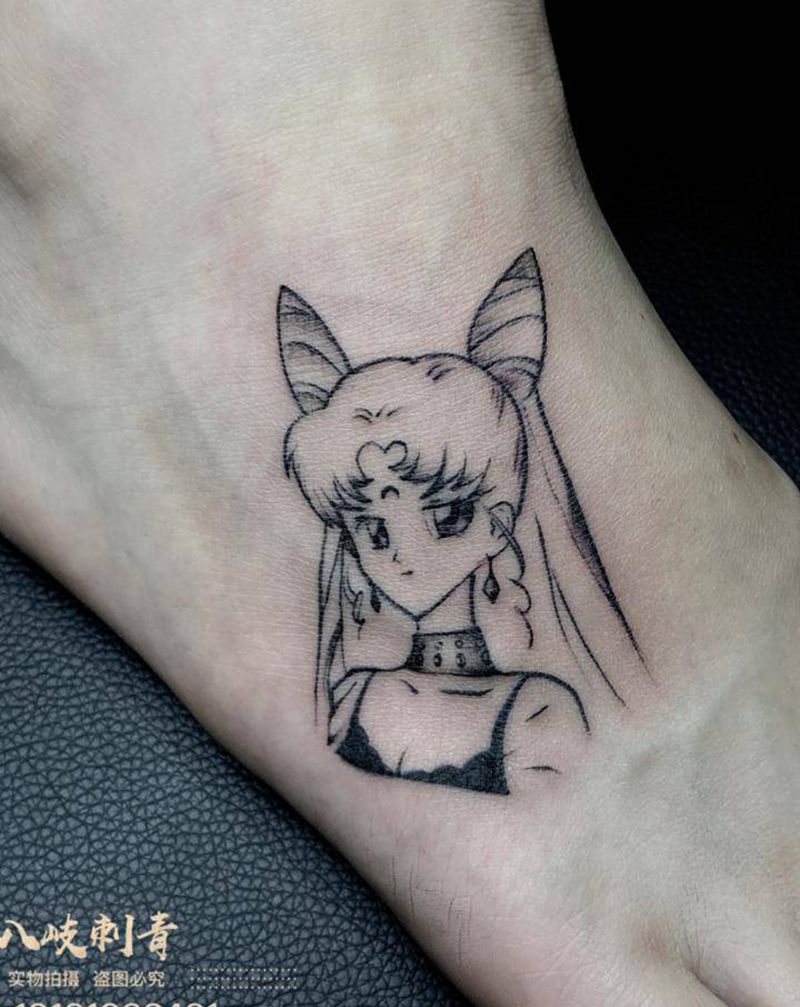 美少女战士纹身图片_脚部纹身图案