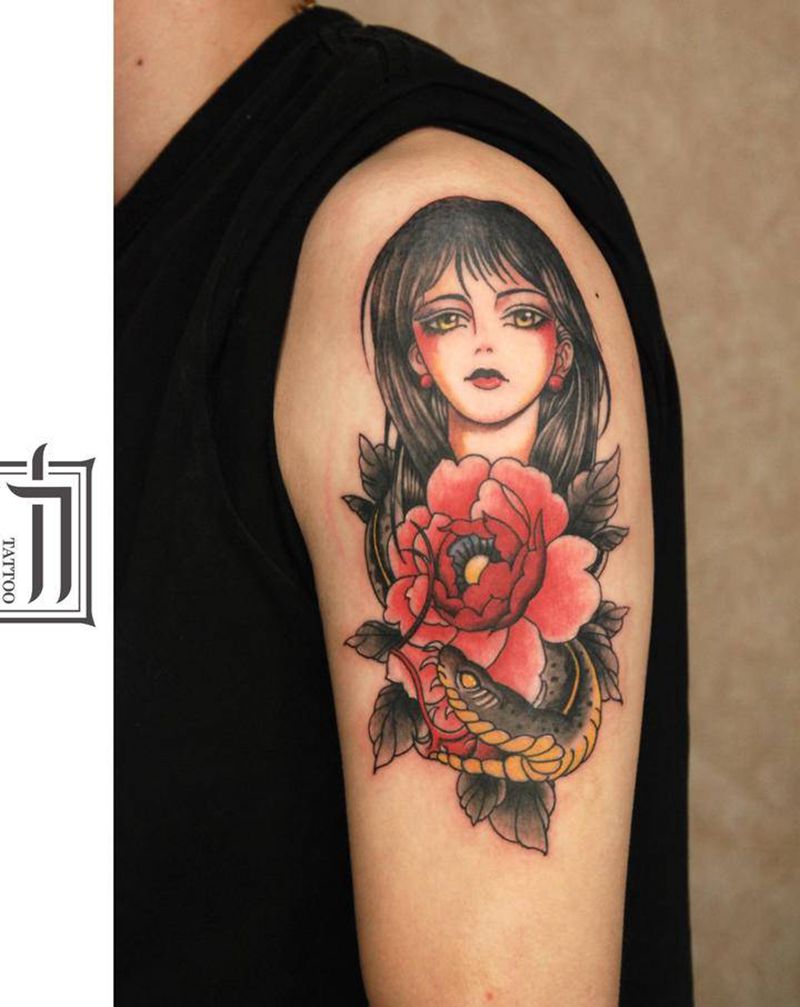 死古纹身图片_手臂New School纹身图案