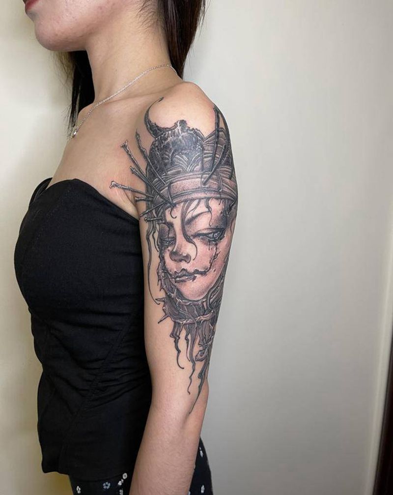 人皮客纹身图片_手臂纹身图案