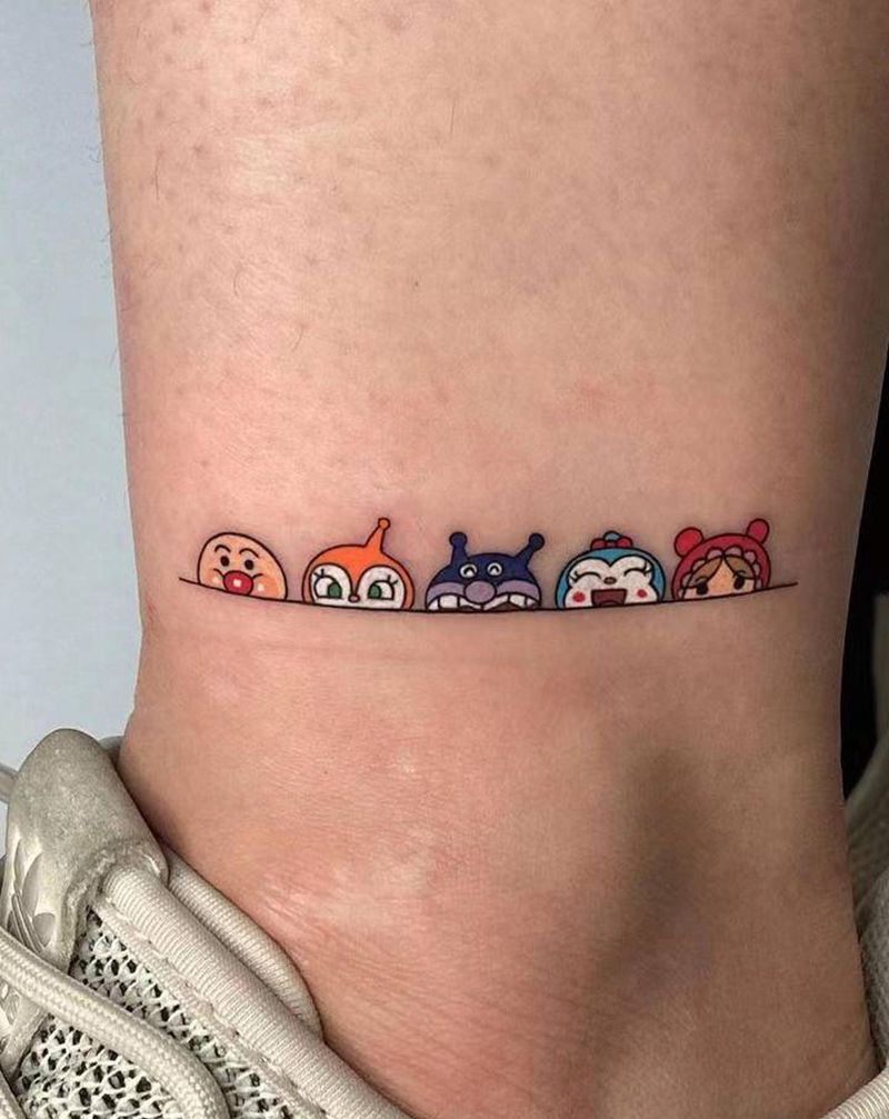小卡通纹身图片_脚部纹身图案