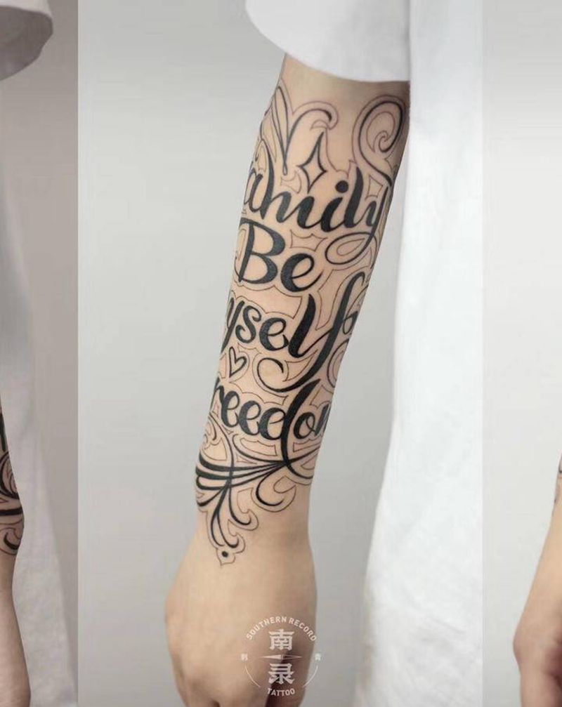 原创设计—花体字纹身图片_手臂手部花体字纹身图案