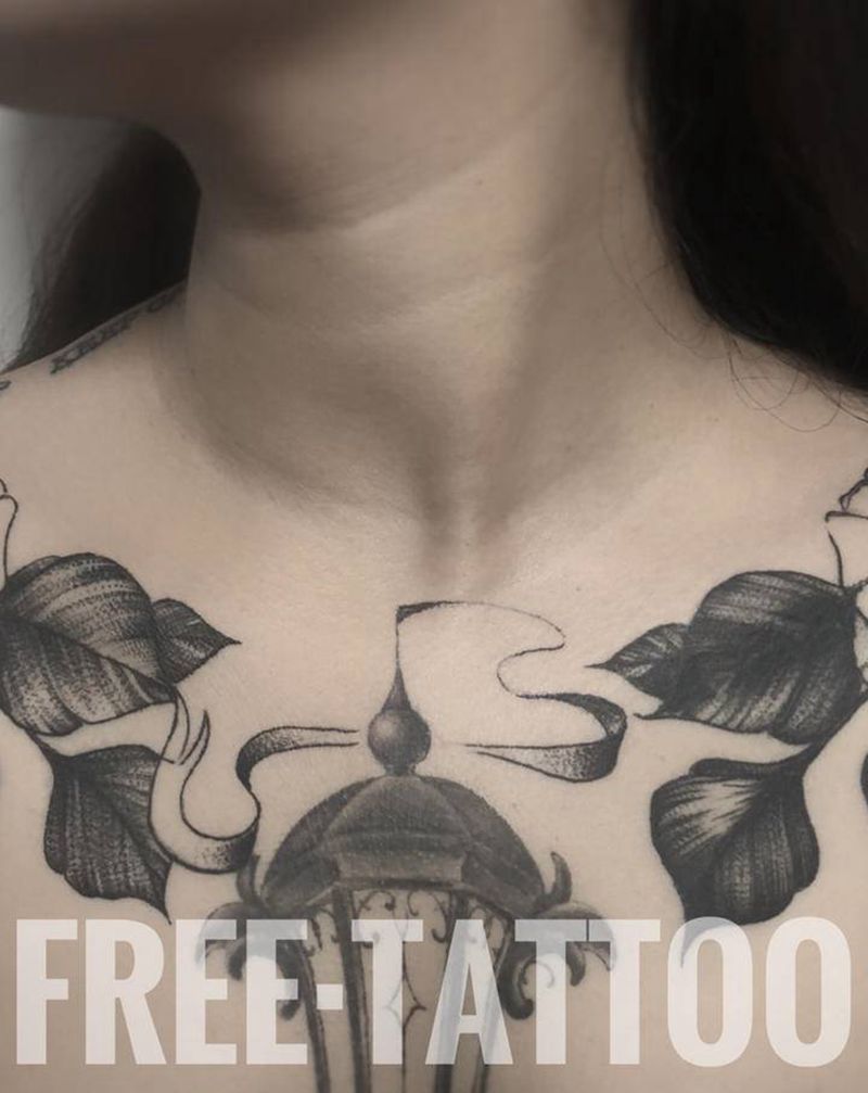 遮盖·花胸素花，恢复后纹身图片_胸部肩部纹身图案