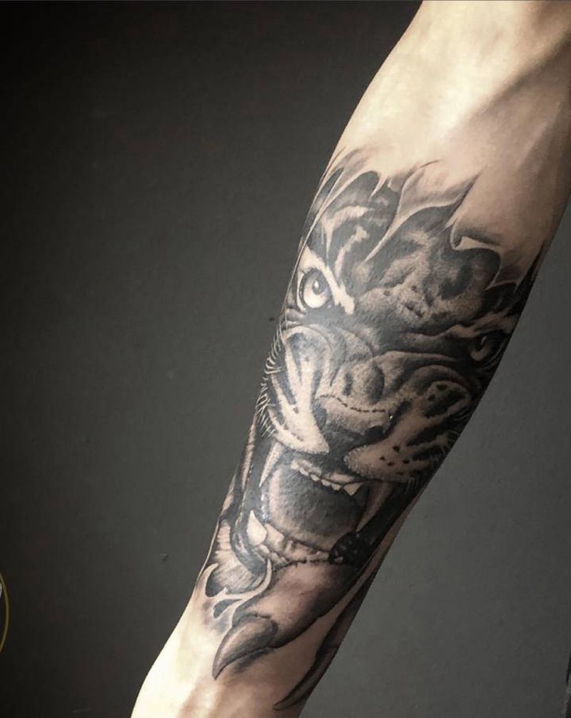 疤痕遮盖纹身图片_手臂欧美写实纹身图案