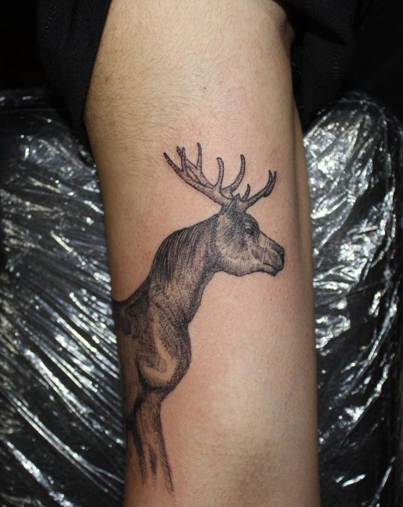 临摹绘画作品纹身图片_手臂素描速写绘画纹身图案