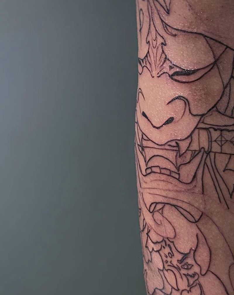 般若纹身图片_手臂老传统新传统纹身图案