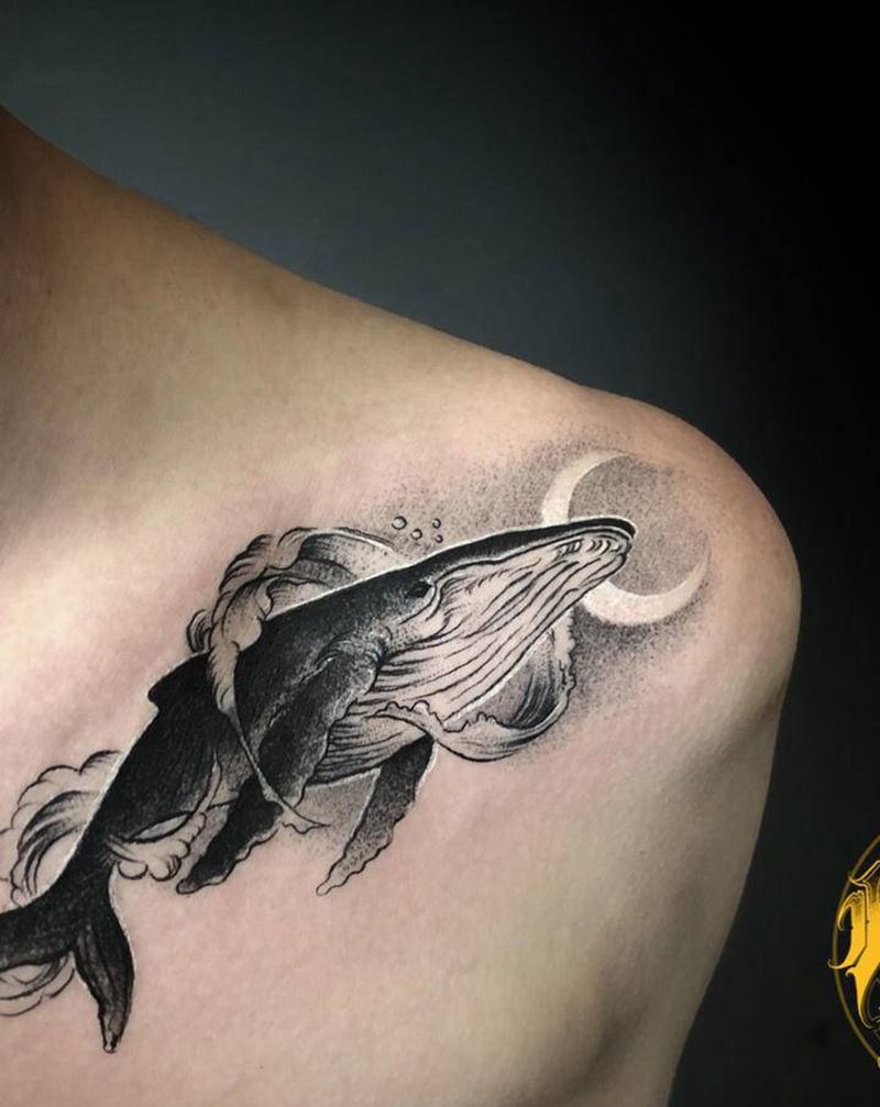 遮盖纹身图片_肩部点刺纹身图案