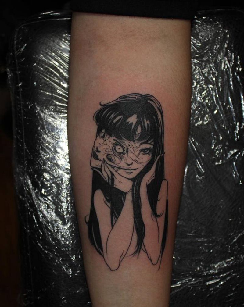 富江纹身图片_手臂New SchoolOld School富江卡通动漫纹身图案