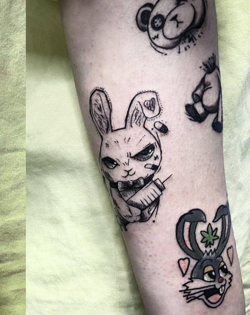 卡通纹身图片_手部Old School纹身图案