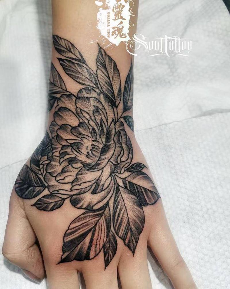 花花纹身图片_手部花纹身图案