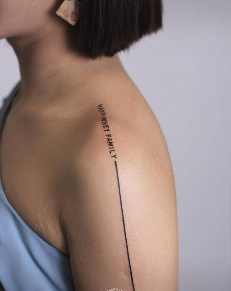 简约纹身图片_肩部纹身图案