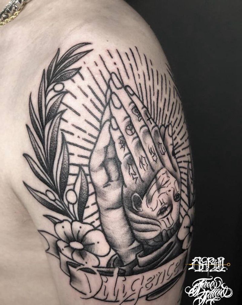 客订oldschool未完纹身图片_手臂肩部Old School纹身图案