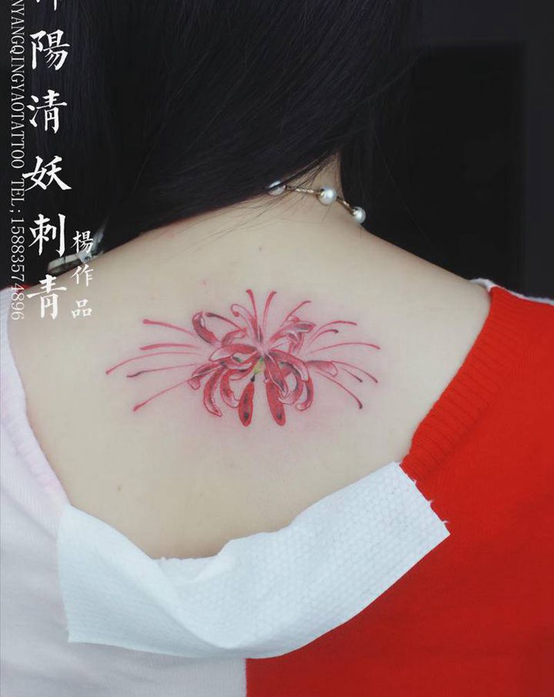 彼岸花纹身图片_手部腿部纹身图案