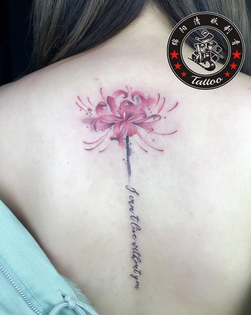 彼岸花纹身纹身图片_脚部手部纹身图案