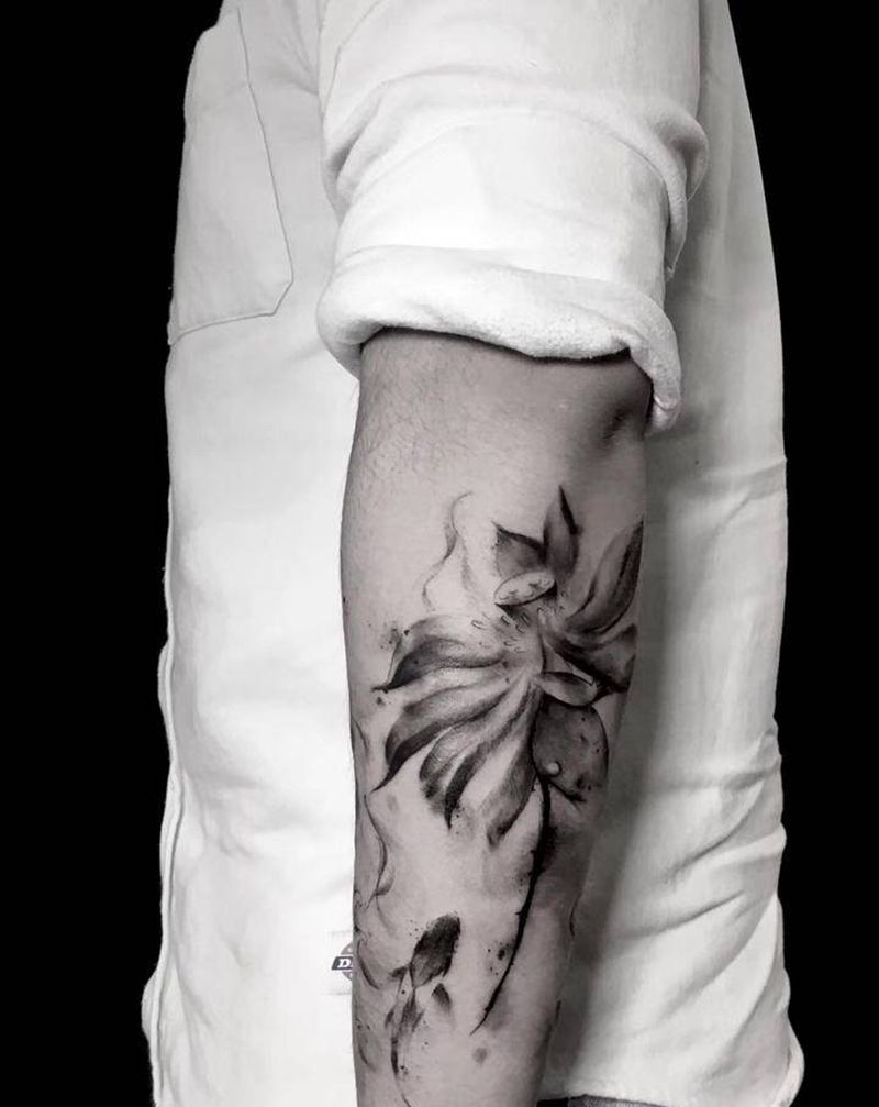 水 墨纹身图片_手臂纹身图案