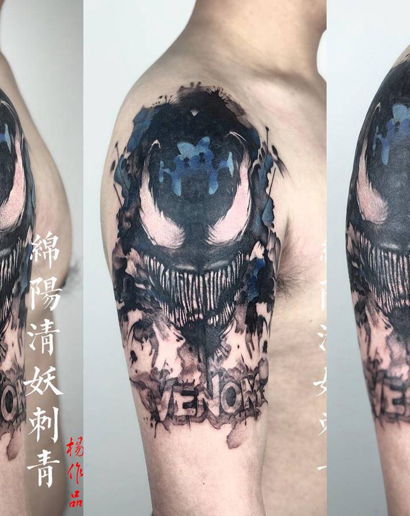 毒液纹身图片_手部腿部纹身图案