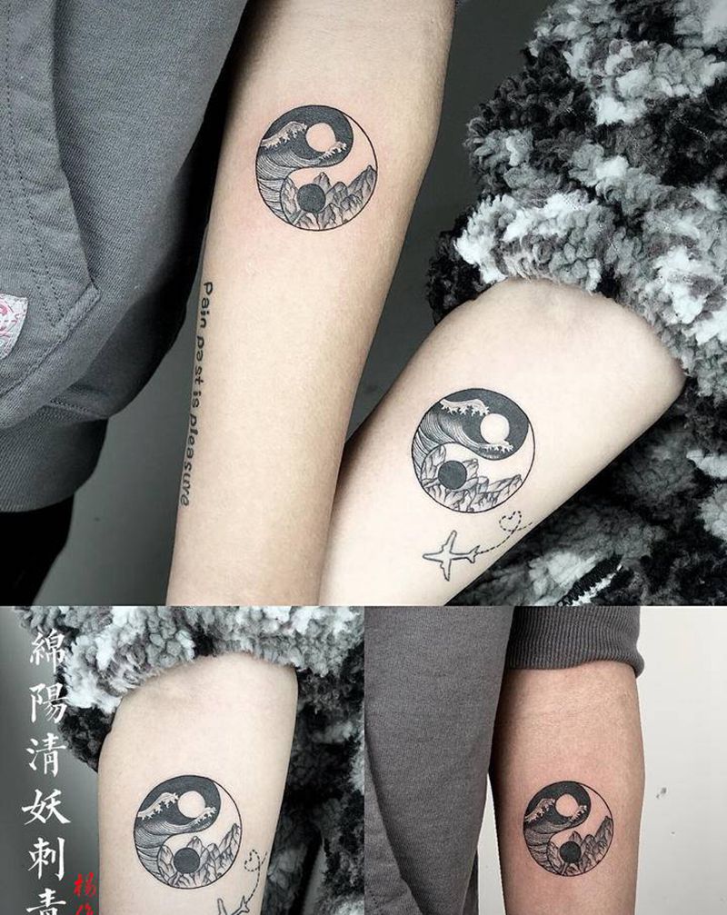 情侣纹身纹身图片_颈部肩部纹身图案