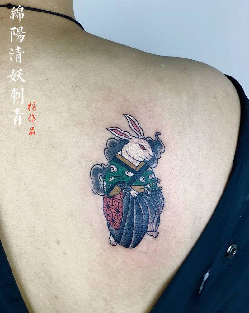 兔子纹身图片_手臂臀部纹身图案