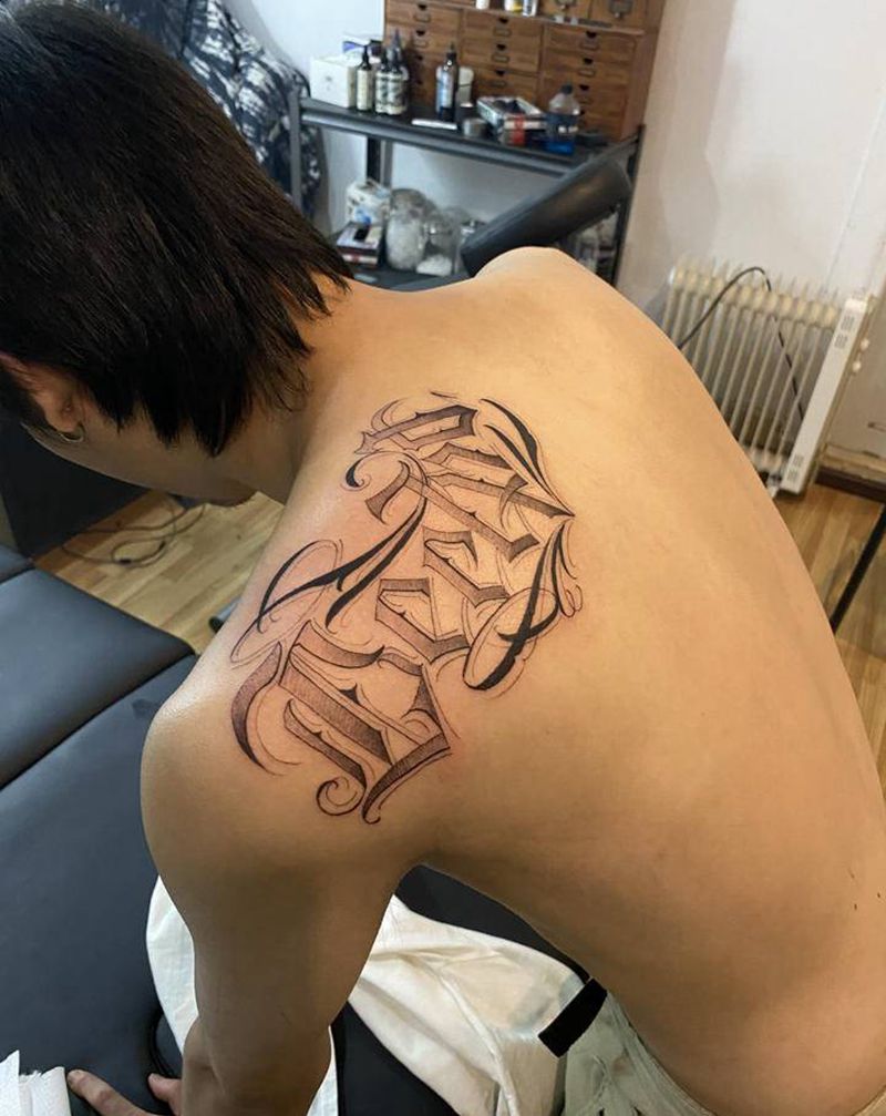 花体字纹身图片_花体字纹身图案