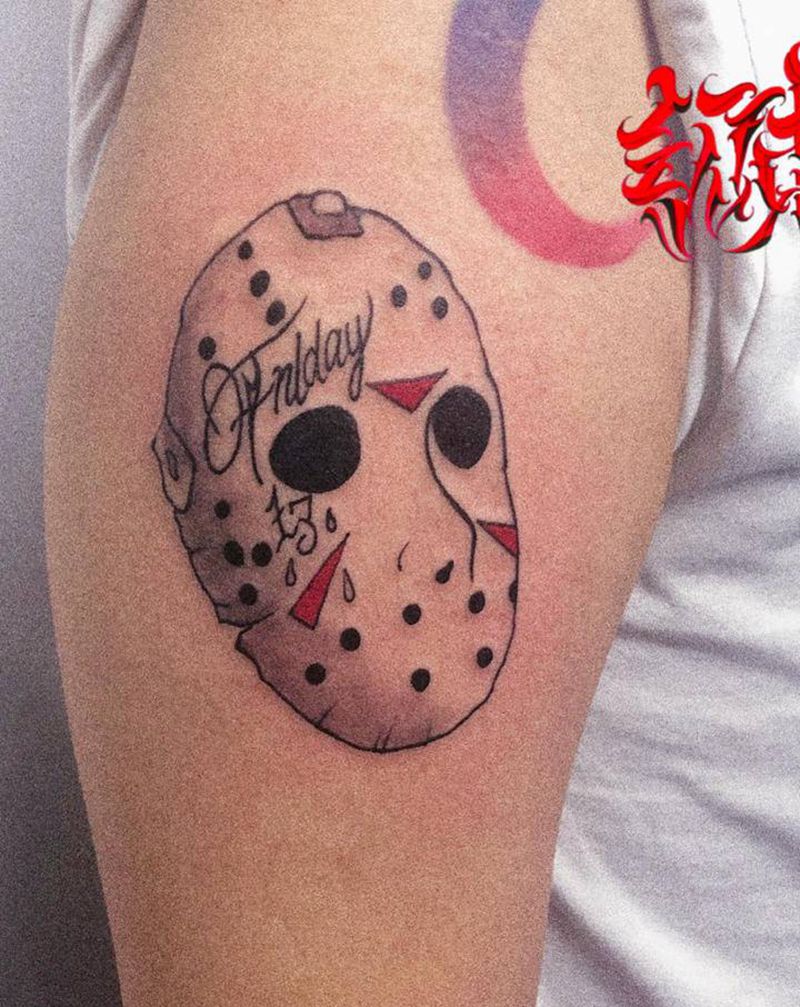 面具纹身图片_胸部手臂New School纹身图案