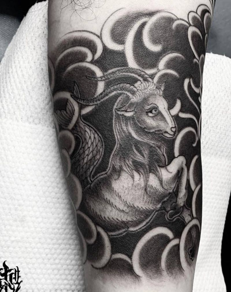 原设摩羯未完成纹身图片_手臂纹身图案