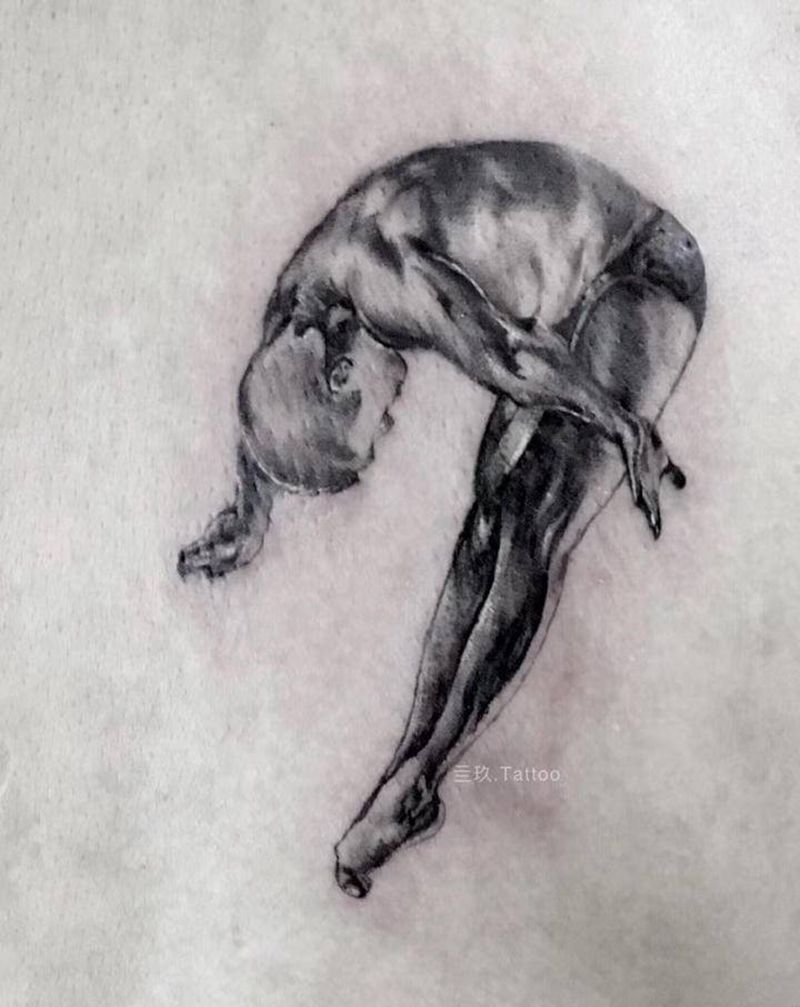 3D内内 ᖛ ̫ ᖛ纹身图片_腿部纹身图案