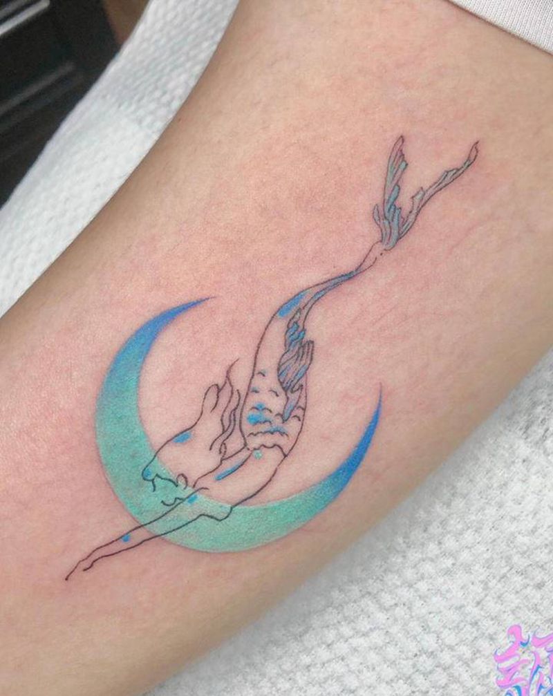 小清新图案纹身图片_手部水墨水彩纹身图案