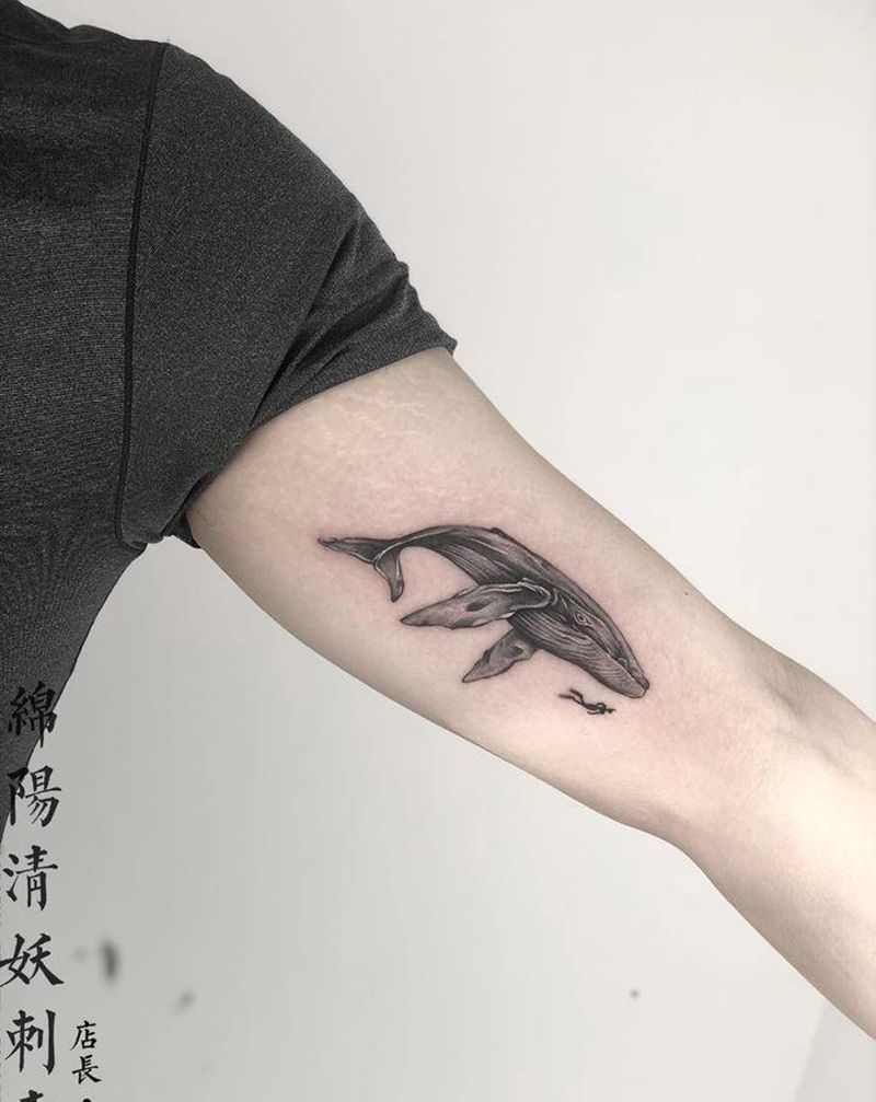 鲸鱼纹身纹身图片_手臂臀部纹身图案