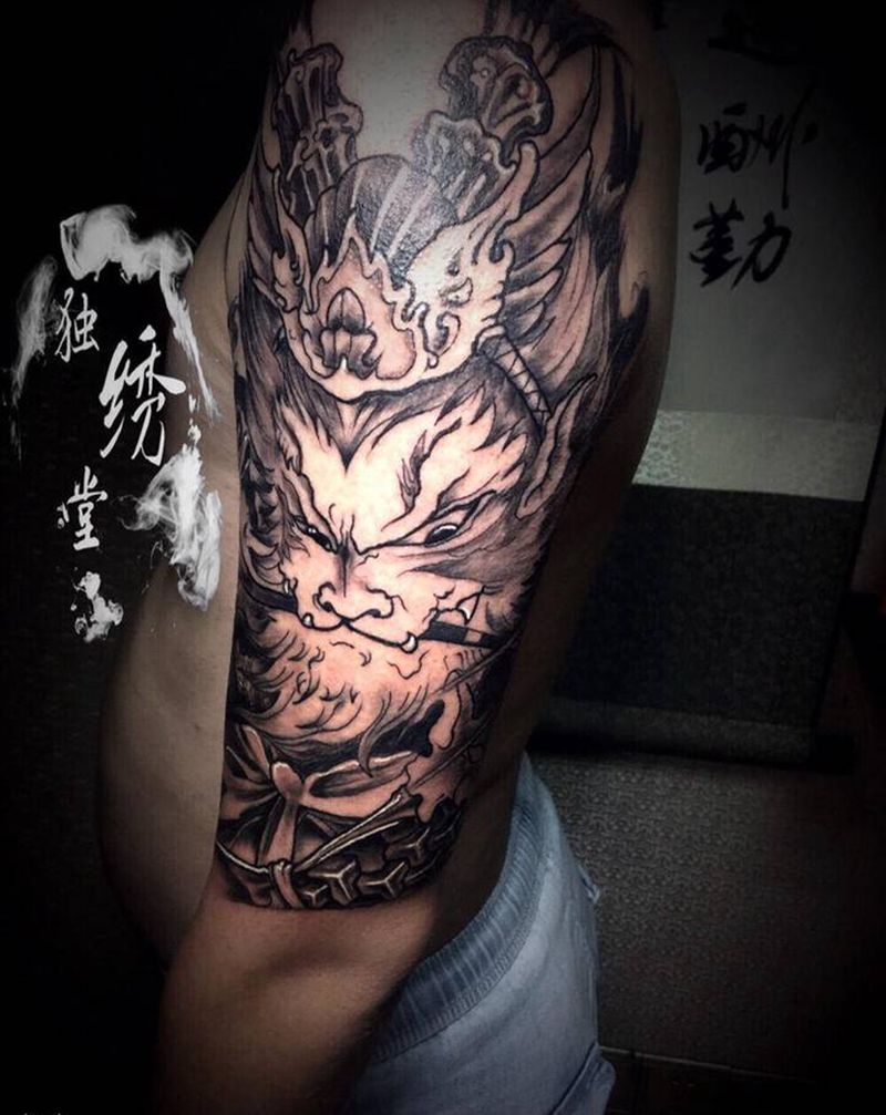 孙悟空纹身图片_手臂纹身图案