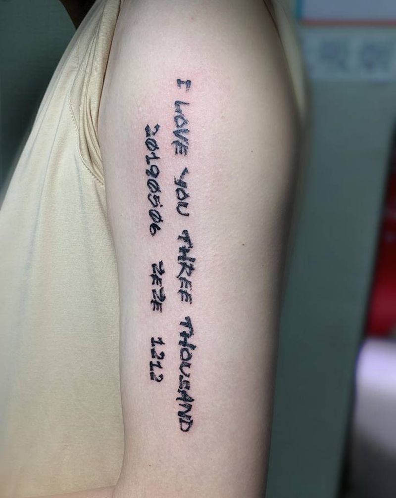 父爱纹身图片_手臂水墨纹身图案