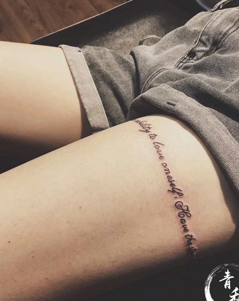 英文纹身图片_腿部纹身图案