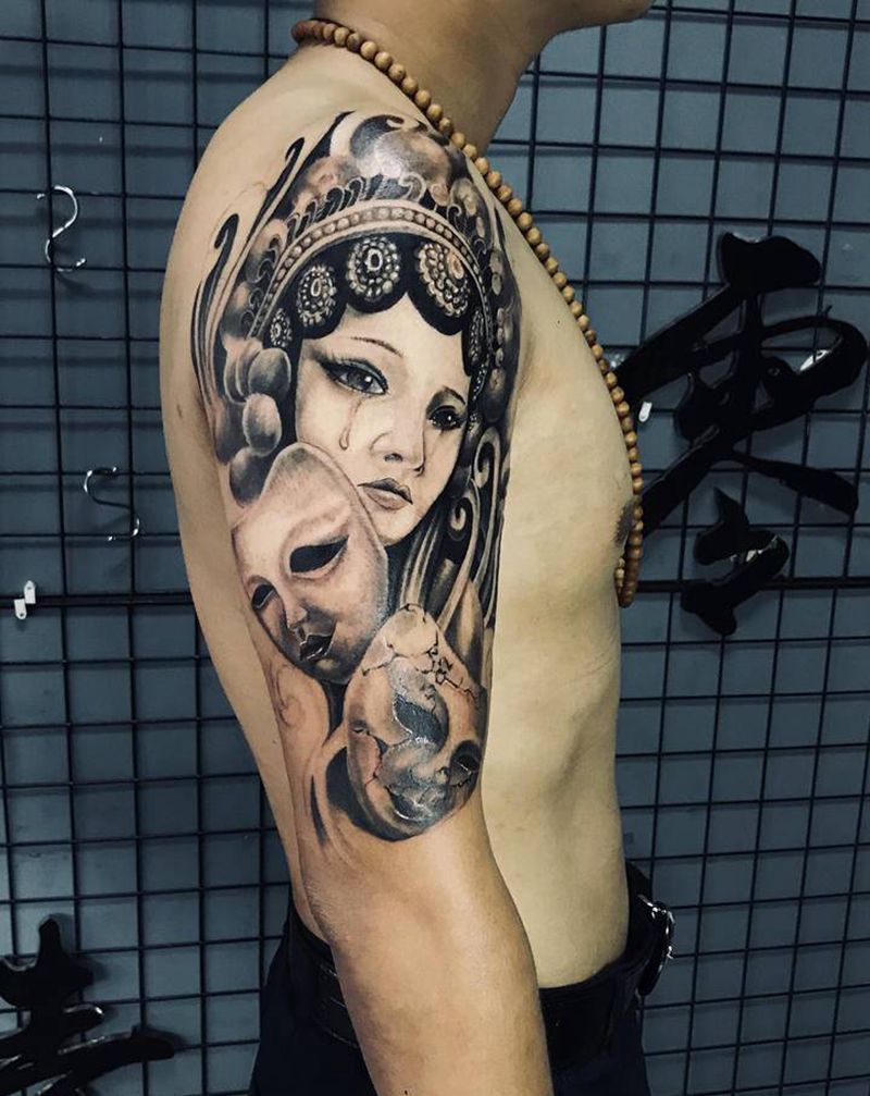 花旦纹身图片_手臂纹身图案