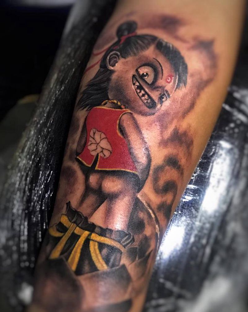 挪吒纹身图片_手臂纹身图案