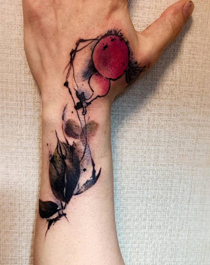 水墨宝葫芦纹身图片_手部纹身图案