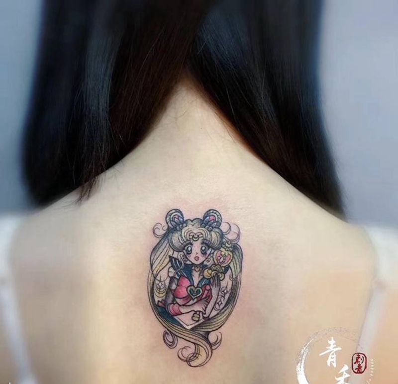 美少女战士纹身图片_背部纹身图案