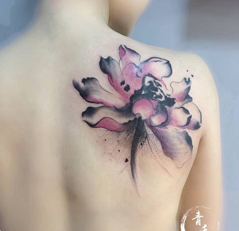 遮盖纹身图片_水墨纹身图案