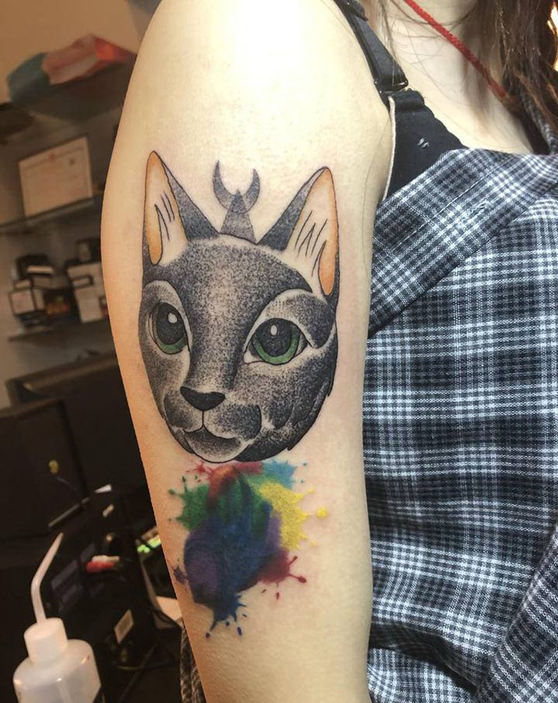 遮盖情侣纹身纹身图片_手臂水彩纹身图案